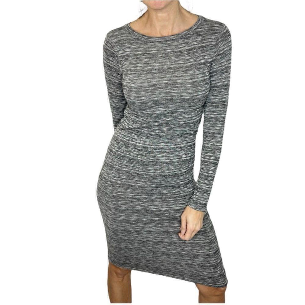 Ginger G heathered grey knit midi dress S